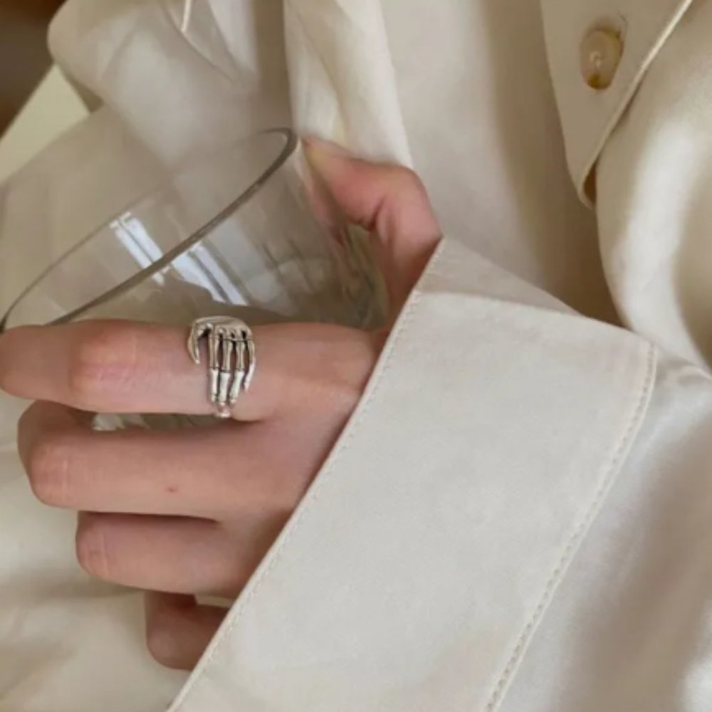 Spooky Skeleton Hand Readjustable Ring
